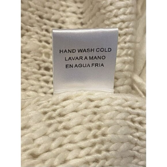 Ellison Sweater Cream Fringe Trim Women’s Large L/S Boutique Boho‎ Knit NWT - Picture 10 of 10